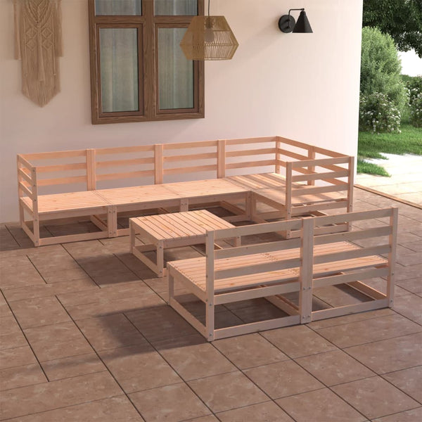 8-tlg. Garten-Lounge-Set Massivholz Kiefer