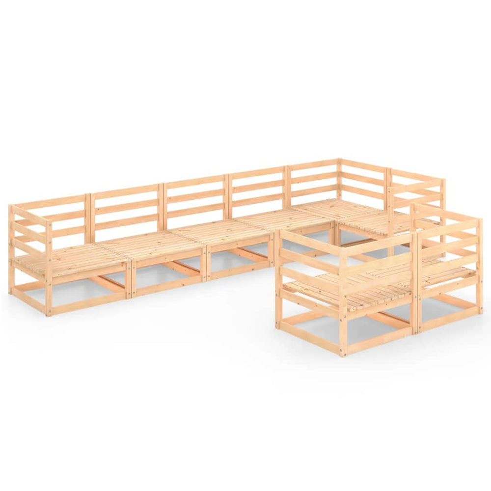 8-tlg. Garten-Lounge-Set Massivholz Kiefer