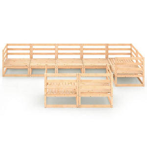 8-tlg. Garten-Lounge-Set Massivholz Kiefer