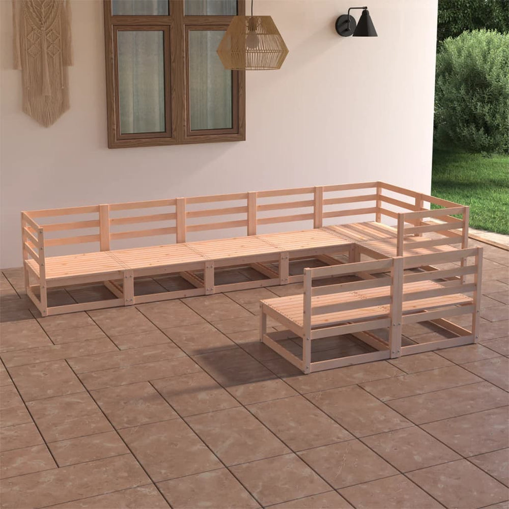 8-tlg. Garten-Lounge-Set Massivholz Kiefer