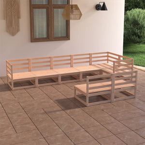 8-tlg. Garten-Lounge-Set Massivholz Kiefer