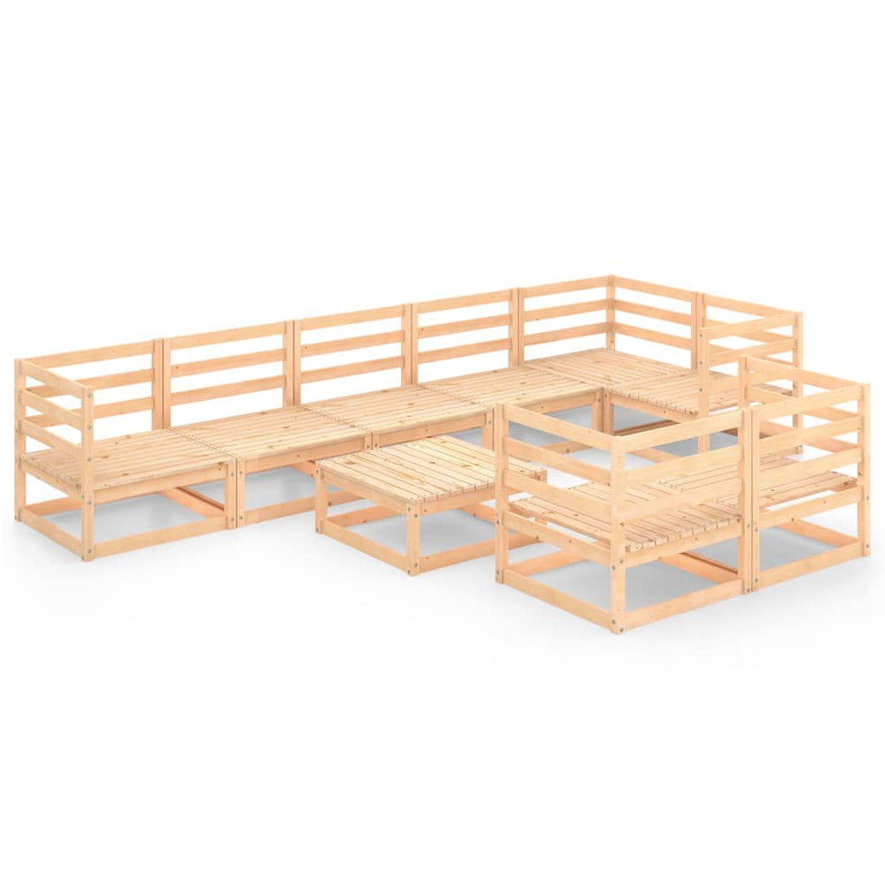 9-tlg. Garten-Lounge-Set Massivholz Kiefer