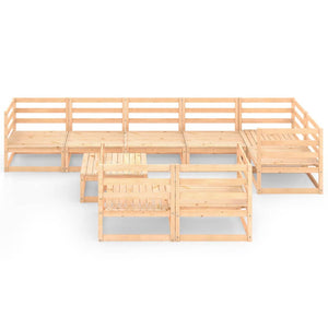9-tlg. Garten-Lounge-Set Massivholz Kiefer