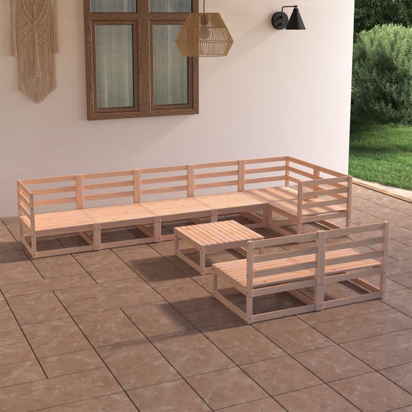 9-tlg. Garten-Lounge-Set Massivholz Kiefer