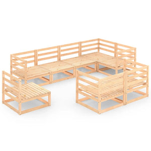 8-tlg. Garten-Lounge-Set Massivholz Kiefer
