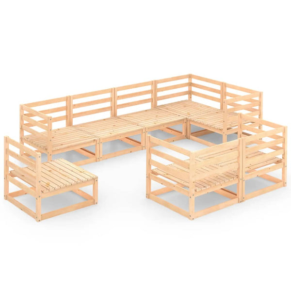 8-tlg. Garten-Lounge-Set Massivholz Kiefer
