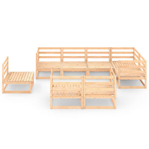 8-tlg. Garten-Lounge-Set Massivholz Kiefer
