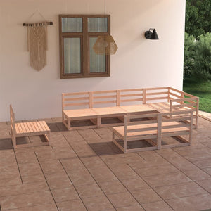 8-tlg. Garten-Lounge-Set Massivholz Kiefer