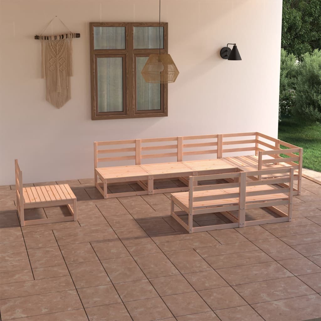 8-tlg. Garten-Lounge-Set Massivholz Kiefer