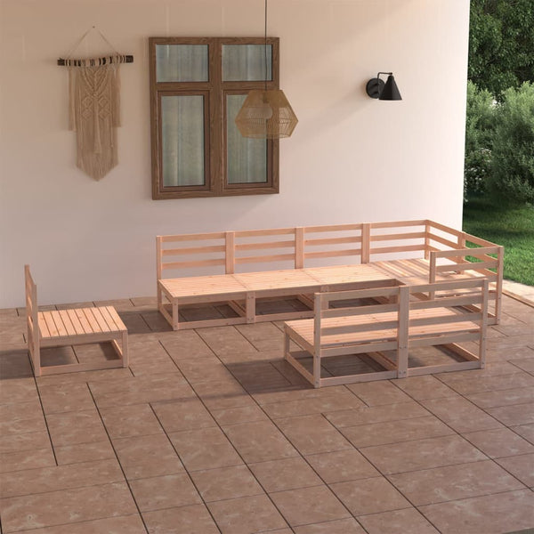 8-tlg. Garten-Lounge-Set Massivholz Kiefer