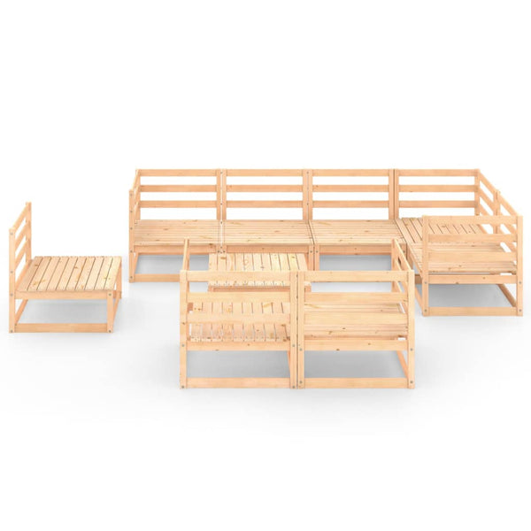9-tlg. Garten-Lounge-Set Massivholz Kiefer