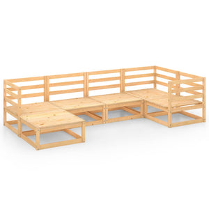 6-tlg. Garten-Lounge-Set Massivholz Kiefer