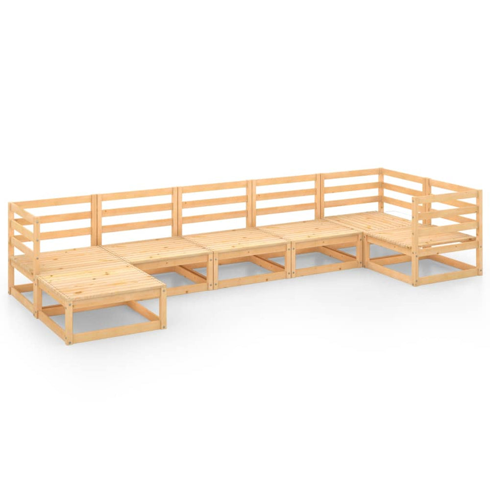 7-tlg. Garten-Lounge-Set Massivholz Kiefer
