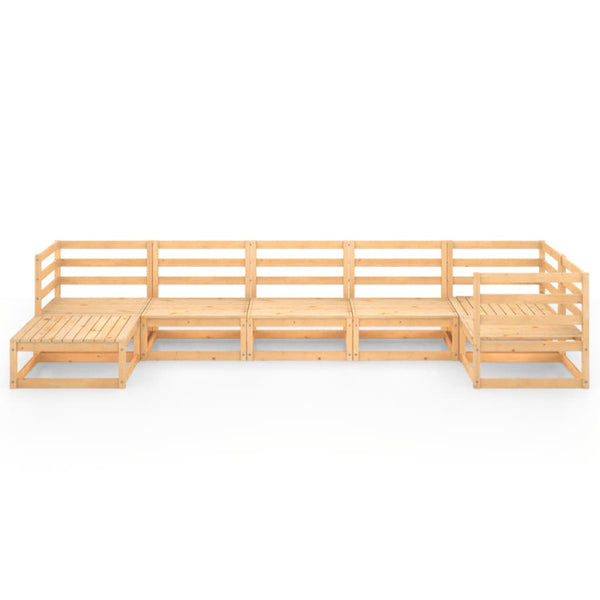 7-tlg. Garten-Lounge-Set Massivholz Kiefer
