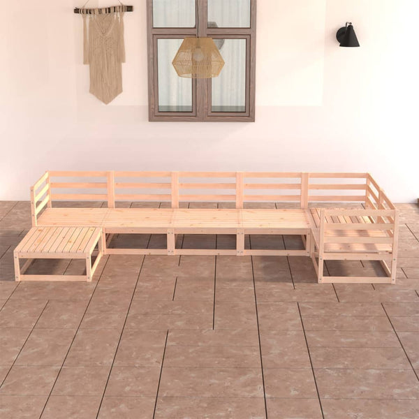 7-tlg. Garten-Lounge-Set Massivholz Kiefer