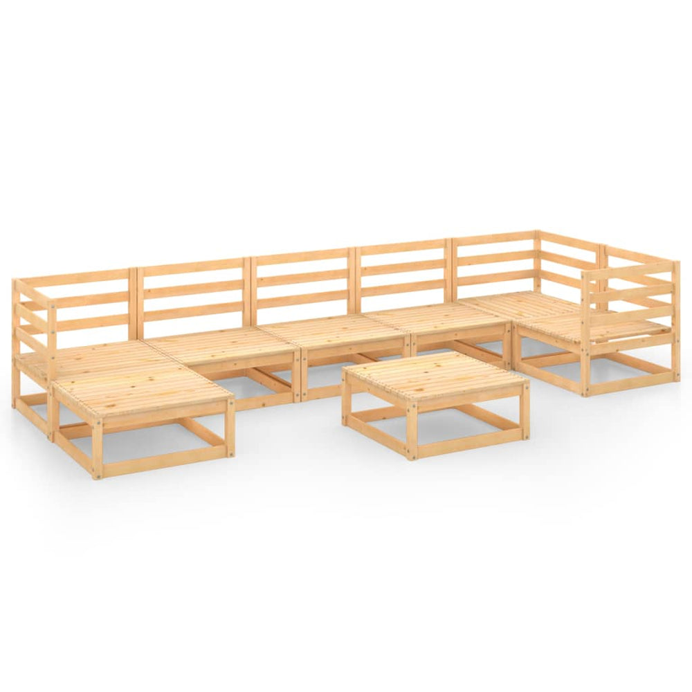 8-tlg. Garten-Lounge-Set Massivholz Kiefer