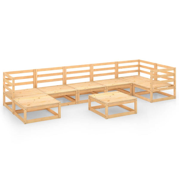 8-tlg. Garten-Lounge-Set Massivholz Kiefer