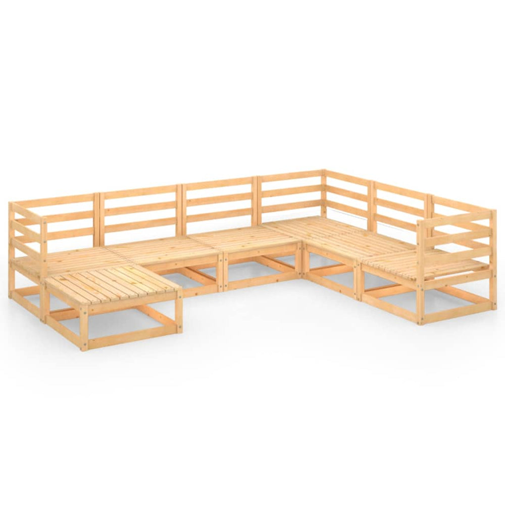 7-tlg. Garten-Lounge-Set Massivholz Kiefer