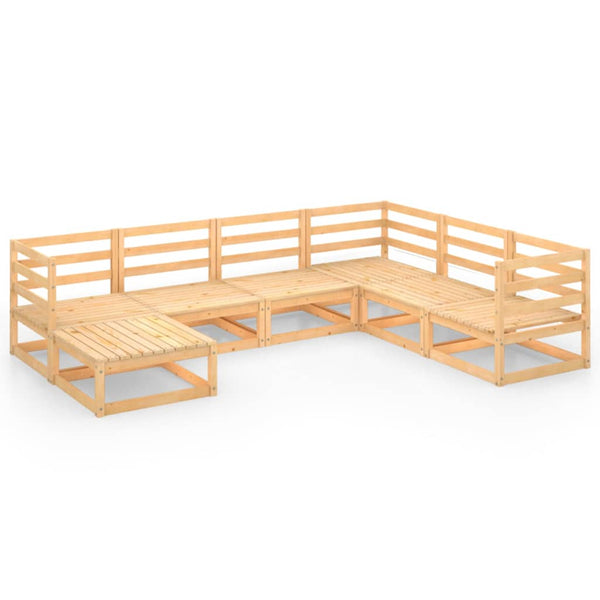 7-tlg. Garten-Lounge-Set Massivholz Kiefer
