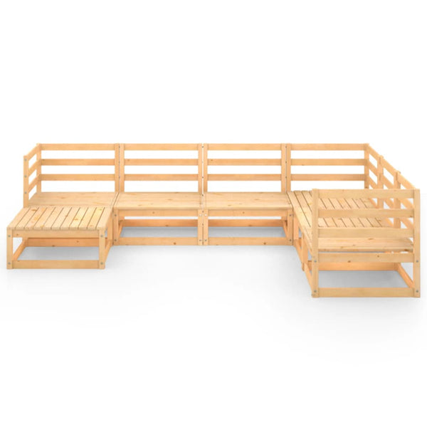 7-tlg. Garten-Lounge-Set Massivholz Kiefer