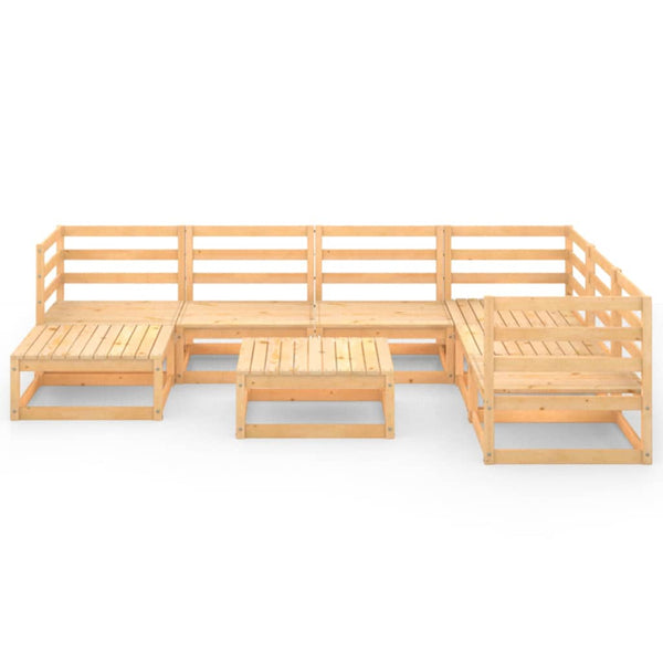 8-tlg. Garten-Lounge-Set Massivholz Kiefer