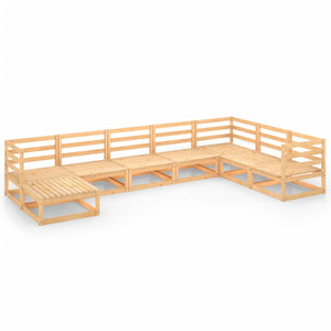 8-tlg. Garten-Lounge-Set Massivholz Kiefer