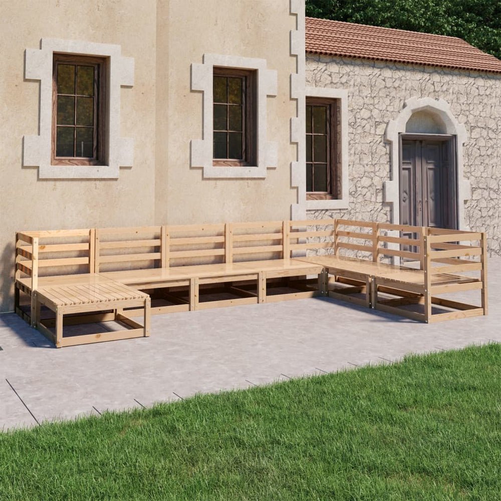 8-tlg. Garten-Lounge-Set Massivholz Kiefer