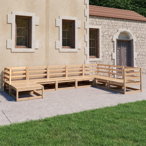 8-tlg. Garten-Lounge-Set Massivholz Kiefer