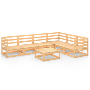 7-tlg. Garten-Lounge-Set Massivholz Kiefer