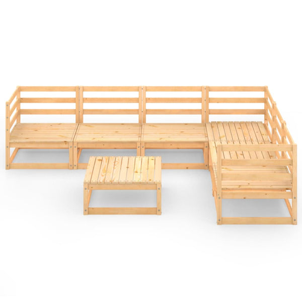 7-tlg. Garten-Lounge-Set Massivholz Kiefer