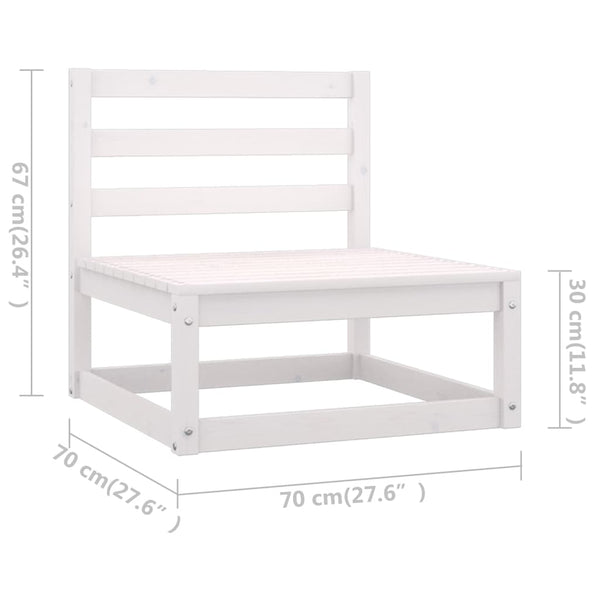 7-tlg. Garten-Lounge-Set Weiß Kiefer Massivholz