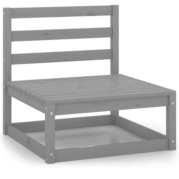 7-tlg. Garten-Lounge-Set Grau Kiefer Massivholz
