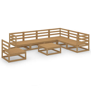 vidaXL Salon de jardin 8 pcs marron miel Bois de pin massif