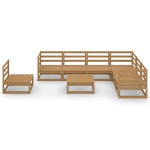 vidaXL Salon de jardin 8 pcs marron miel Bois de pin massif