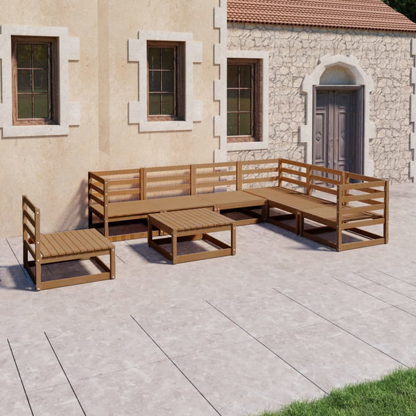 vidaXL Salon de jardin 8 pcs marron miel Bois de pin massif