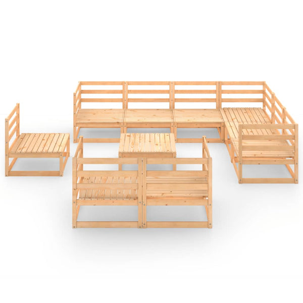 10-tlg. Garten-Lounge-Set Massivholz Kiefer