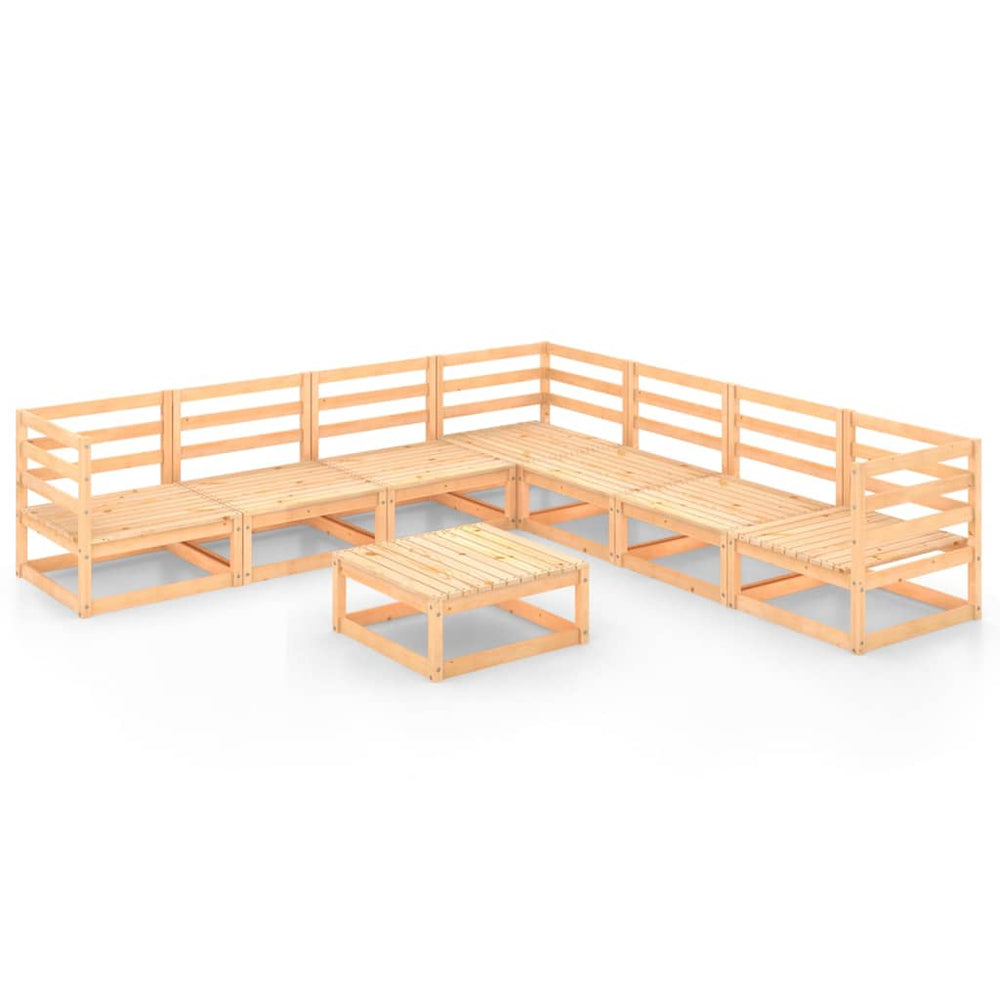 8-tlg. Garten-Lounge-Set Massivholz Kiefer