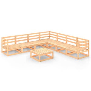 8-tlg. Garten-Lounge-Set Massivholz Kiefer