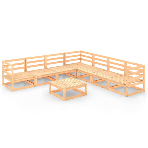 8-tlg. Garten-Lounge-Set Massivholz Kiefer