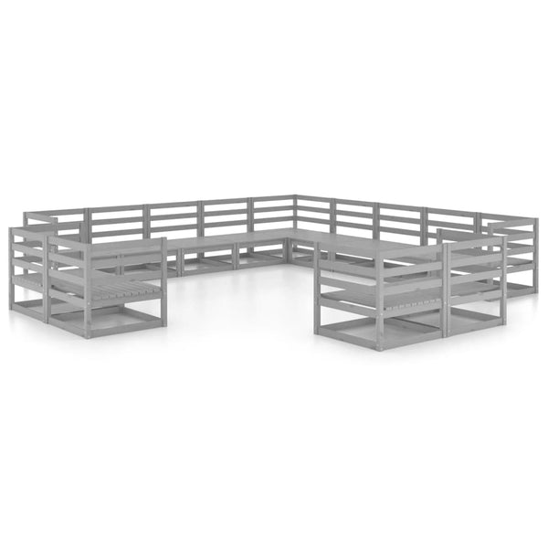13-tlg. Garten-Lounge-Set Massivholz Kiefer