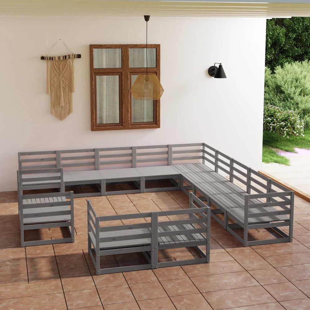 vidaXL Salon de jardin 13 pcs en pin massif