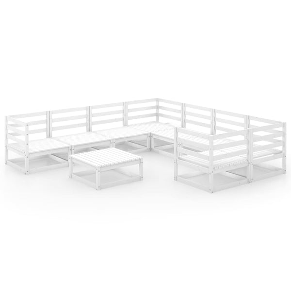 9-tlg. Garten-Lounge-Set Massivholz Kiefer