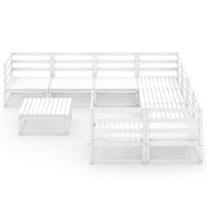 9-tlg. Garten-Lounge-Set Massivholz Kiefer