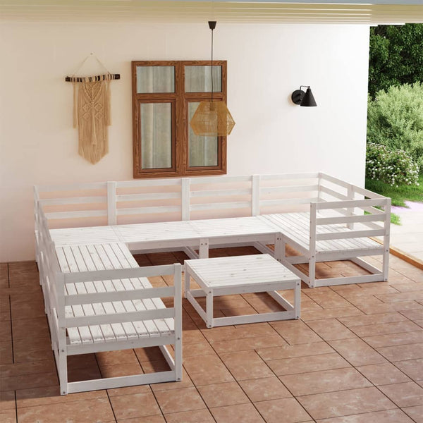 9-tlg. Garten-Lounge-Set Massivholz Kiefer