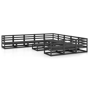 12-tlg. Garten-Lounge-Set Massivholz Kiefer