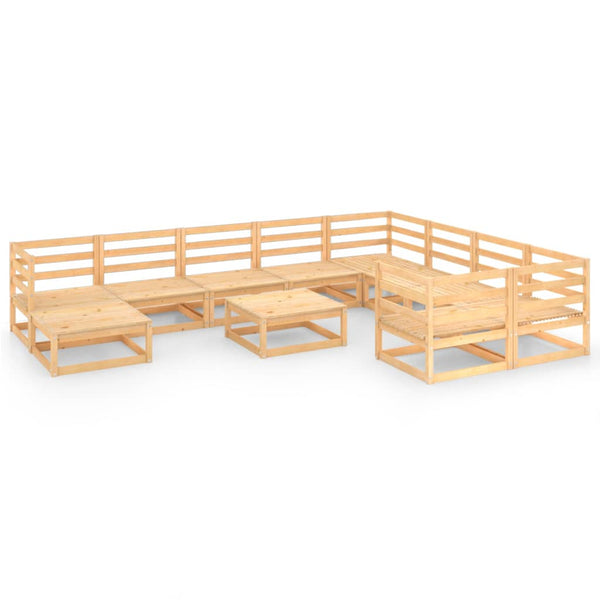 11-tlg. Garten-Lounge-Set Massivholz Kiefer