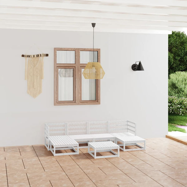 7-tlg. Garten-Lounge-Set Massivholz Kiefer