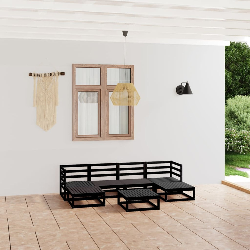 7-tlg. Garten-Lounge-Set Massivholz Kiefer