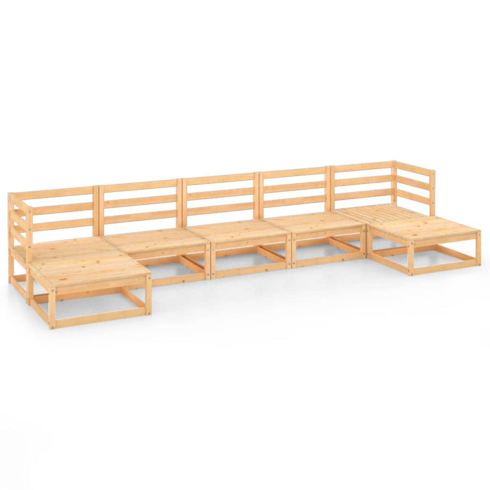 7-tlg. Garten-Lounge-Set Massivholz Kiefer