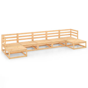 7-tlg. Garten-Lounge-Set Massivholz Kiefer
